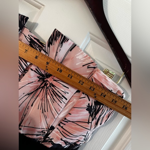 CAROLINA HERRERA 10 Silk Splash Parasol Print Strapless Cocktail Pink MADE USA - Picture 6 of 16